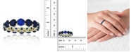 Macy's Created Blue Spinel Eternity Band in 14k Yellow Gold Plated Sterling Silver
